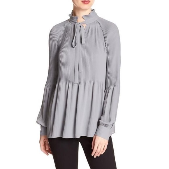 Banana Republic Tops - Banana Republic Knife-Pleat Tie-Neck Blouse